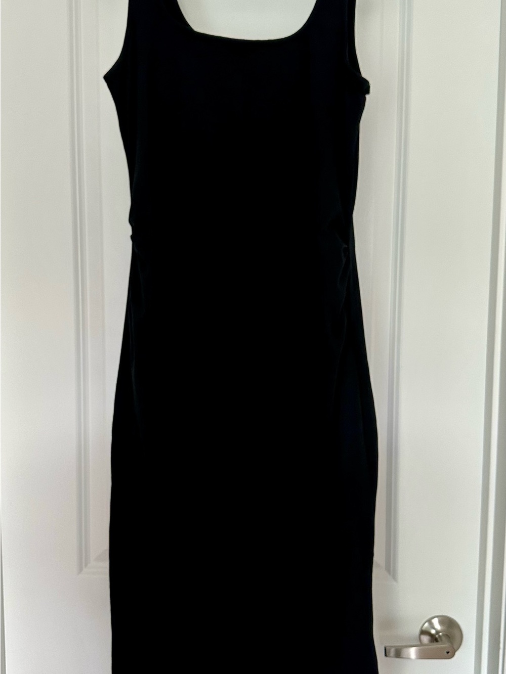Old Navy Black Scoop-Neck Midi Tank Maternity Dress